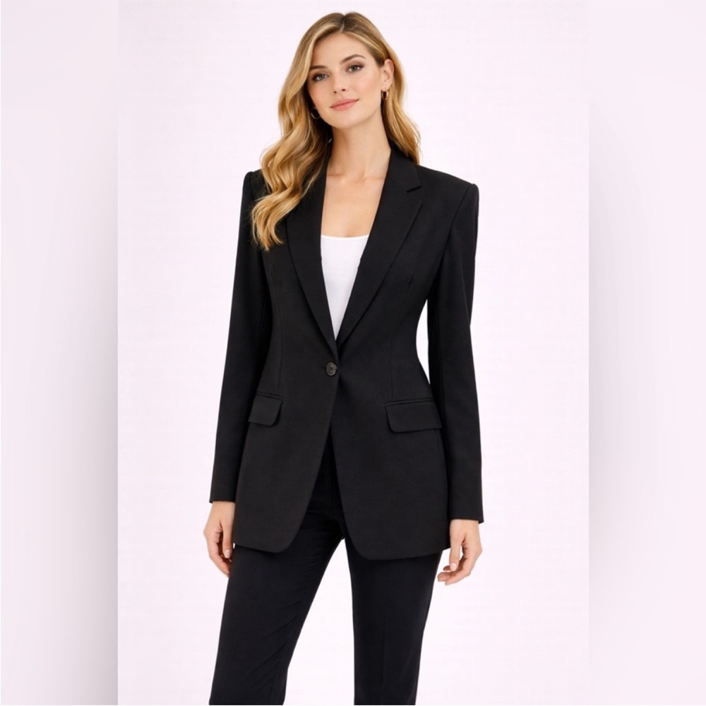 Norma Kamali Black Boyfriend Cut Blazer Size 16